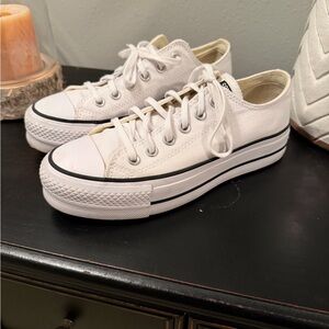 Converse White Platform Sneakers